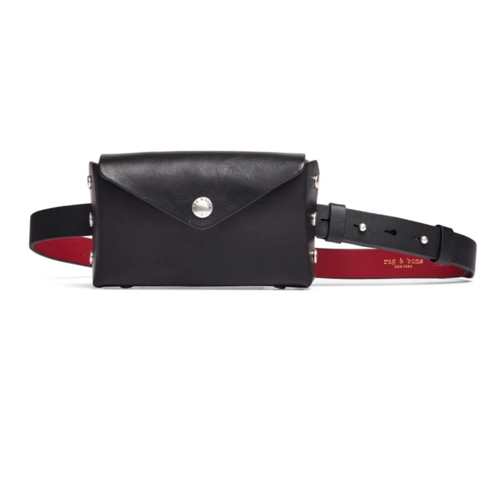 rag & bone Atlas Black Leather Belt Bag Size M/L
